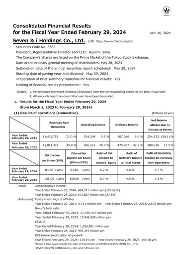 Thumbnail 7-Eleven Financial Statement 2023