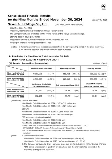 Thumbnail 7-Eleven Financial Statement 2024-9m