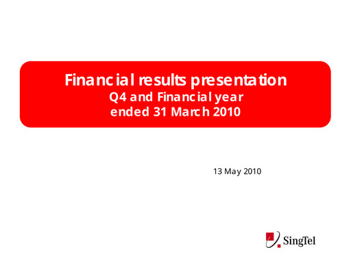 Thumbnail Singtel Financial Statement 2009