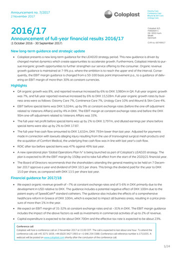 Thumbnail Coloplast Financial Report 2016-2017