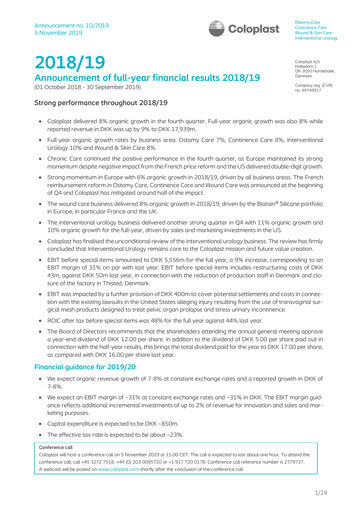 Thumbnail Coloplast Financial Report 2018-2019