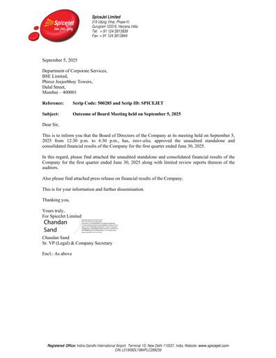 Thumbnail SpiceJet
 Quarterly Report 2025-q1