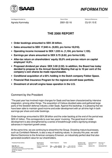 Thumbnail SAAB AB Financial Report 2000