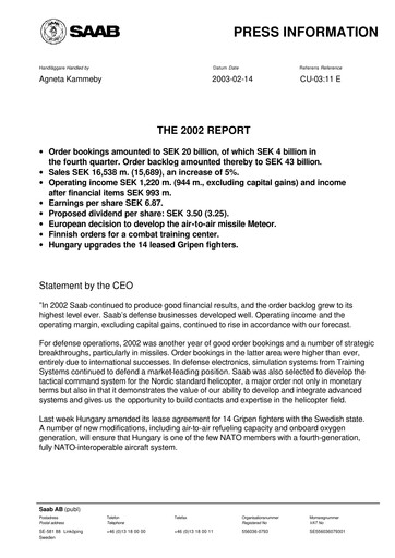 Thumbnail SAAB AB Financial Report 2002