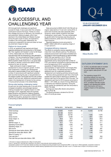 Thumbnail SAAB AB Financial Report 2014