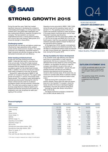 Thumbnail SAAB AB Financial Report 2015