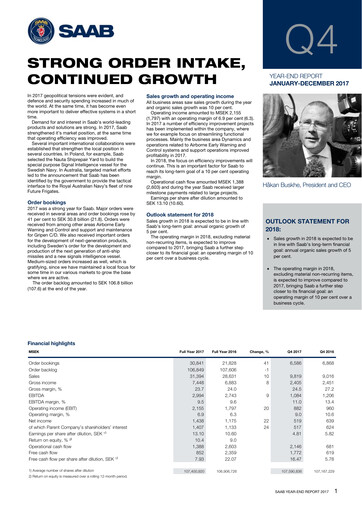 Thumbnail SAAB AB Financial Report 2017