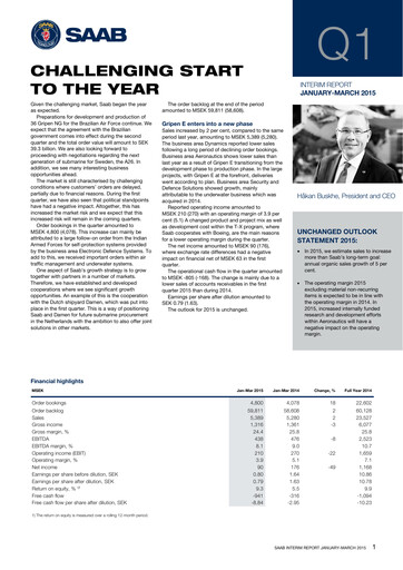 Thumbnail SAAB AB Quarterly Report 2015-q1