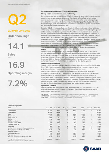 Thumbnail SAAB AB Quarterly Report 2020-q2
