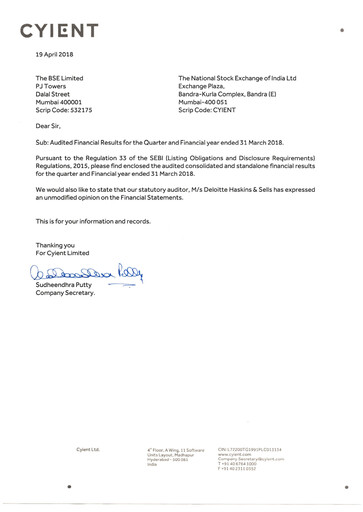 Thumbnail Cyient
 Financial Report 2017-2018