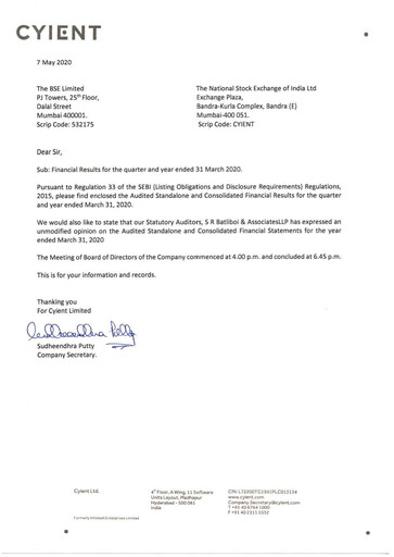 Thumbnail Cyient
 Financial Report 2019-2020