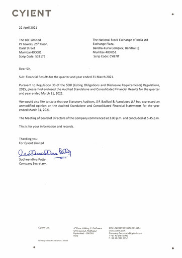 Thumbnail Cyient
 Financial Report 2020-2021