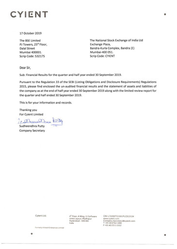 Vorschaubild Cyient
 Quartalsbericht 2019-q2