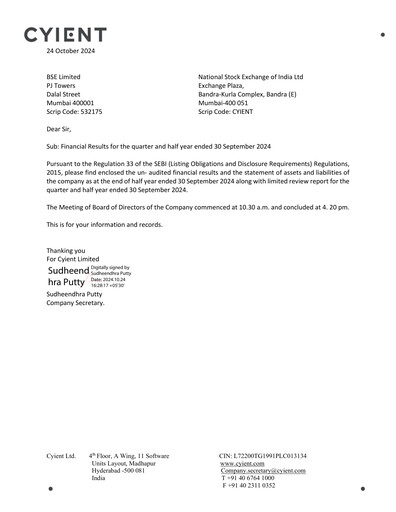Vorschaubild Cyient
 Quartalsbericht 2024-q2
