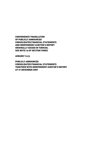 Vorschaubild Akbank Finanzmitteilung 2009