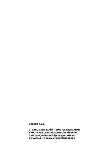 Thumbnail Akbank Financial Statement 2010