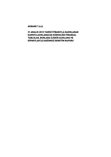 Thumbnail Akbank Financial Statement 2013