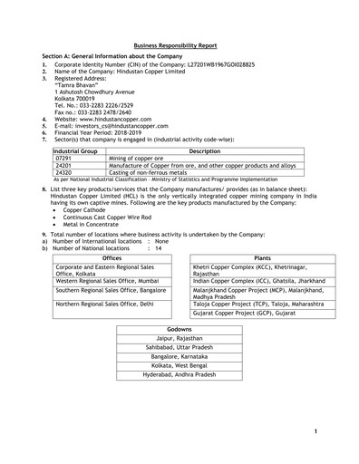 Thumbnail Hindustan Copper
 ESG Report 2018-2019
