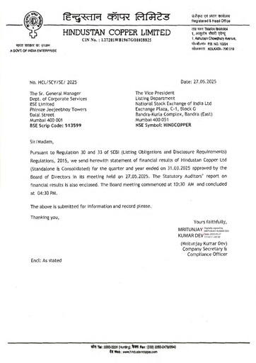 Thumbnail Hindustan Copper
 Financial Statement 2024-2025