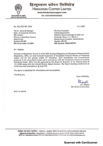 Thumbnail Hindustan Copper
 Quarterly Report 2019-q3