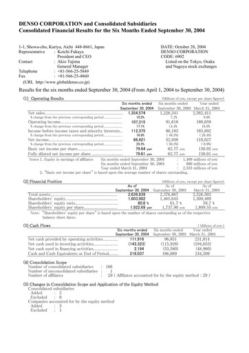 Vorschaubild Denso Finanzmitteilung 2004-h1