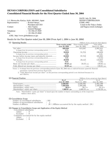 Vorschaubild Denso Finanzmitteilung 2004-q1