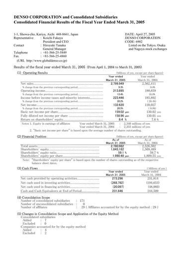 Vorschaubild Denso Finanzmitteilung 2004