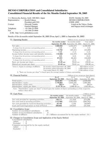 Vorschaubild Denso Finanzmitteilung 2005-h1