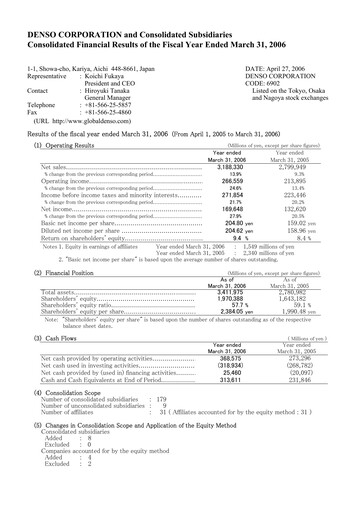 Vorschaubild Denso Finanzmitteilung 2005