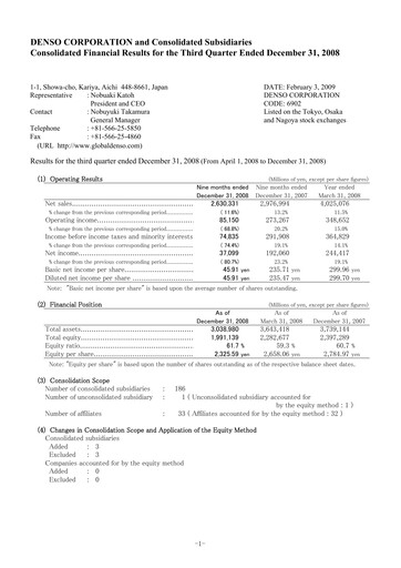Vorschaubild Denso Finanzmitteilung 2008-9m