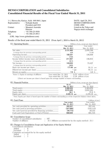 Vorschaubild Denso Finanzmitteilung 2010