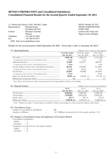 Vorschaubild Denso Finanzmitteilung 2011-h1