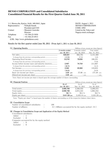 Vorschaubild Denso Finanzmitteilung 2011-q1