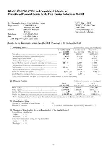 Vorschaubild Denso Finanzmitteilung 2012-q1