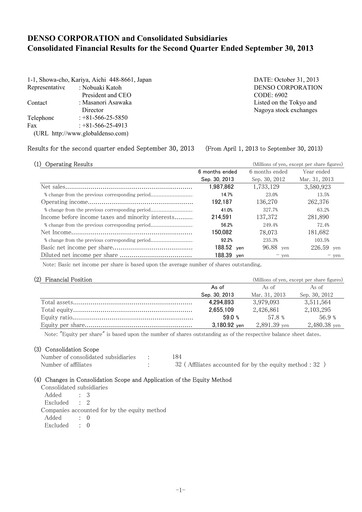 Vorschaubild Denso Finanzmitteilung 2013-h1