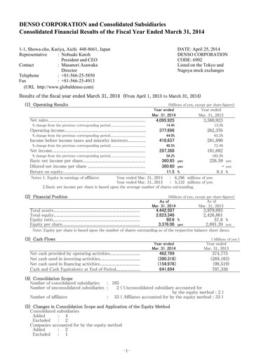 Vorschaubild Denso Finanzmitteilung 2013