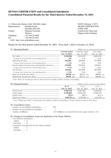Vorschaubild Denso Finanzmitteilung 2014-9m