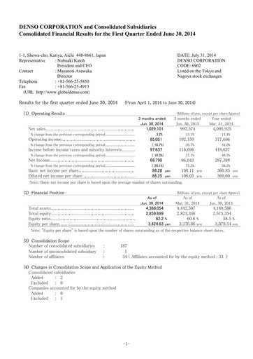 Vorschaubild Denso Finanzmitteilung 2014-q1