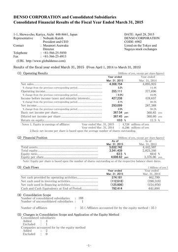 Vorschaubild Denso Finanzmitteilung 2014