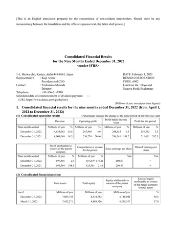 Vorschaubild Denso Finanzmitteilung 2022-9m
