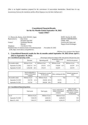 Vorschaubild Denso Finanzmitteilung 2022-h1