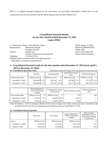 Thumbnail Denso Financial Statement 2025-9m