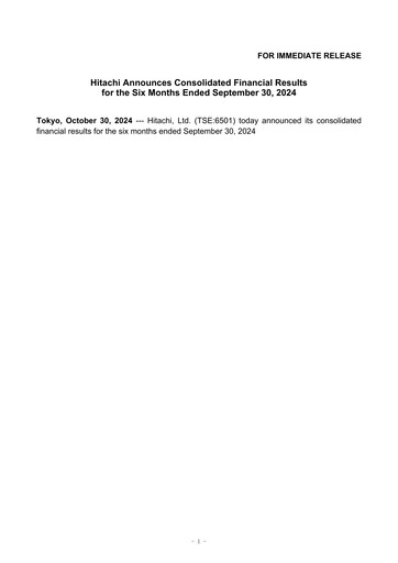 Thumbnail Hitachi Half-year Report 2024-h1