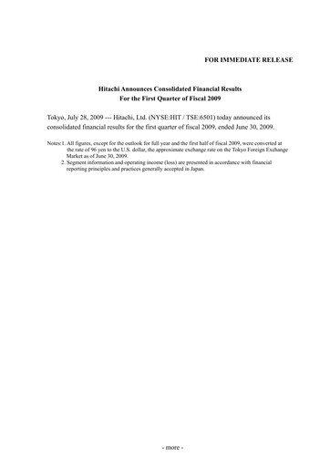 Thumbnail Hitachi Quarterly Report 2009-q1