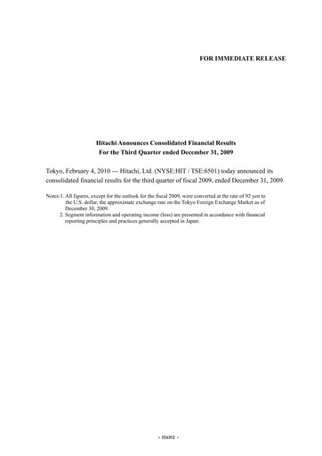 Thumbnail Hitachi Quarterly Report 2009-q3