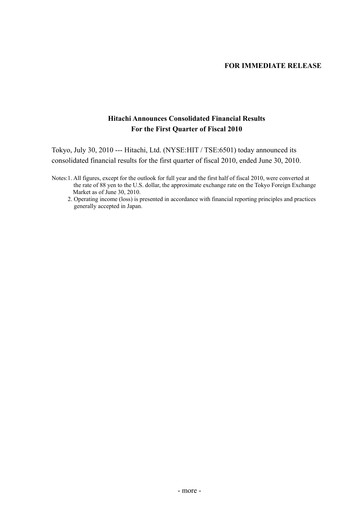 Thumbnail Hitachi Quarterly Report 2010-q1