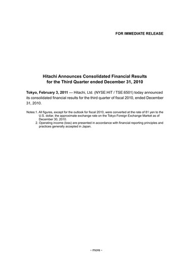 Thumbnail Hitachi Quarterly Report 2010-q3