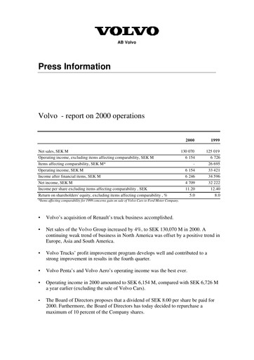 Thumbnail Volvo Group Financial Statement 2000
