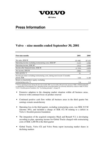 Thumbnail Volvo Group Financial Statement 2001-9m