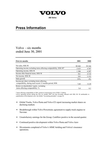 Thumbnail Volvo Group Financial Statement 2001-h1